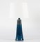 Tall Mid-Century Danish Ceramic Table Lamp in Turquoise Blue by Herman A. Kähler, 1960s 1