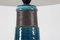Tall Mid-Century Danish Ceramic Table Lamp in Turquoise Blue by Herman A. Kähler, 1960s 3
