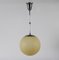 Lampe à Suspension Art Déco en Forme de Boule avec Abat-Jour Jaune Clair + Chrome, Danemark, 1930s 1