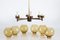 Six-Armed Chandelier in Brass and Glass by Hans-Agne Jakobsson, Sweden, 1970s, Image 6