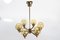 Six-Armed Chandelier in Brass and Glass by Hans-Agne Jakobsson, Sweden, 1970s 3