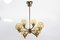 Six-Armed Chandelier in Brass and Glass by Hans-Agne Jakobsson, Sweden, 1970s, Image 3