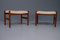 Moderne dänische Fußhocker aus Teak & Lammleder von Hugo Frandsen für Spøttrup, 1960er, 2er Set 2