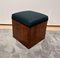 Kubischer Art Deco Hocker aus Nussholz Furnier, Frankreich, 1930er 3