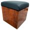 Art Deco Cubic Stool in Walnut Veneer, France, 1930s, Image 1