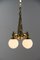 Lámpara de araña Art Déco de latón, años 20, Imagen 9