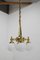 Art Deco Brass Chandelier, 1920s 3