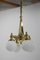 Art Deco Brass Chandelier, 1920s 12