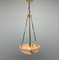 Art Deco Alabaster Pendant on Brass Chains, Former Czechoslovakia, 1930s 2