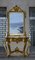 Consolle o toeletta con ripiano in marmo e specchio in legno dorato intagliato, Immagine 1