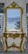 Konsolen- oder Frisiertisch mit Marmorplatte und geschnitztem Spiegel aus vergoldetem Holz 3