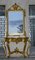 Console or Dressing Table with Marble Top and Carved Gilt Wood Mirror 2