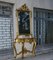 Console or Dressing Table with Marble Top and Carved Gilt Wood Mirror, Image 8