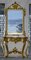 Konsolen- oder Frisiertisch mit Marmorplatte und geschnitztem Spiegel aus vergoldetem Holz 10