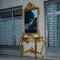 Console or Dressing Table with Marble Top and Carved Gilt Wood Mirror, Image 6