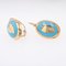 19th Century 18 Karat French Yellow Gold Lever- Back & Blue Enamel Earrings, Set of 2 3