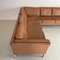 Danish Stouby Camel Brown Leather Corner Sofa, 1970s 2