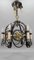 Art Deco Wrought Iron and Brass Chandelier with Animals, 1920s, Image 8