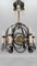 Art Deco Wrought Iron and Brass Chandelier with Animals, 1920s, Image 7