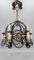 Lámpara de araña Art Déco de hierro forjado y latón con animales, años 20, Imagen 7