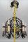Art Deco Wrought Iron and Brass Chandelier with Animals, 1920s 19