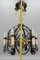 Art Deco Wrought Iron and Brass Chandelier with Animals, 1920s, Image 19