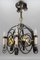 Art Deco Wrought Iron and Brass Chandelier with Animals, 1920s 10