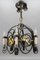 Lámpara de araña Art Déco de hierro forjado y latón con animales, años 20, Imagen 10
