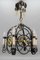 Art Deco Wrought Iron and Brass Chandelier with Animals, 1920s 2