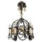 Art Deco Wrought Iron and Brass Chandelier with Animals, 1920s, Image 1