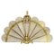 Antiker Französischer Klappbarer Pfauen Fan Kaminschirm aus Messing & Bronze, 1920er 1