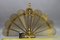 Antiker Französischer Klappbarer Pfauen Fan Kaminschirm aus Messing & Bronze, 1920er 19