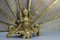 Antique French Foldable Peacock Fan Fireplace Screen in Brass and Bronze, 1920s 10