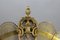Antiker Französischer Klappbarer Pfauen Fan Kaminschirm aus Messing & Bronze, 1920er 9