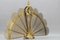 Antiker Französischer Klappbarer Pfauen Fan Kaminschirm aus Messing & Bronze, 1920er 6