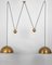 Double Brass Pendant with Adjustable Counter Weights attributed to Florian Schulz, 1970s 6