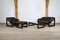 MP-097 Living Room Set in Dark Brown Leather from Percival Lafer, 1960s, Set of 4 3