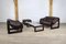 MP-097 Living Room Set in Dark Brown Leather from Percival Lafer, 1960s, Set of 4 4