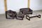 MP-097 Living Room Set in Dark Brown Leather from Percival Lafer, 1960s, Set of 4 1