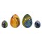 Huevos de cristal de Murano soplado a mano atribuidos a Archimede Seguso, Italia, años 70. Juego de 4, Imagen 1