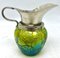 Art Nouveau Cream Jug & Sugar Bowl with Details of Irradiated Glass from Loetz, 1905, Set of 2 8