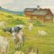 Tableau Mural Vintage enroulable Chèvres dans les Alpages, 1970s 5