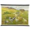 Vintage Rollable Wall Chart Goats on the Mountain Pasture, 1970s, Image 1