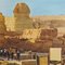 Carta da parati vintage arrotolabile con piramide Cheops e Sfinge, anni '70, Immagine 2