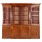 Large English Breakfront Glazed Mahogany Bookcase, 1870s 1