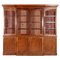 Large English Breakfront Glazed Mahogany Bookcase, 1870s, Image 1