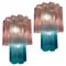 Italian Pink-Blue Chandeliers by Valentina Planta, Murano, Set of 2, Image 1
