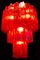 Lámparas de araña italianas rojas de Valentina Planta, Murano. Juego de 2, Imagen 8