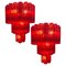 Italian Red Chandeliers by Valentina Planta, Murano, Set of 2, Image 1