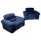 Italian Blue Easy Chairs by Piazzesi, 1960s, Set of 2, Image 1